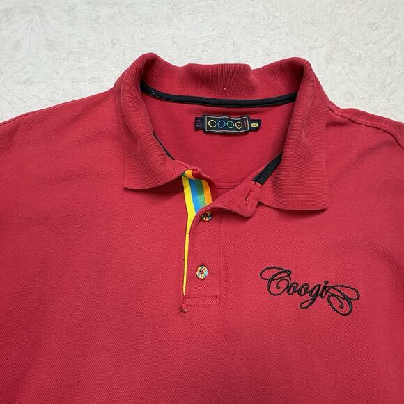 COOGI Shirt Men's XXXL Red 3XL Short Sleeve Polo Tee Casual 90s Designer Hip Hop - Picture 4 of 15